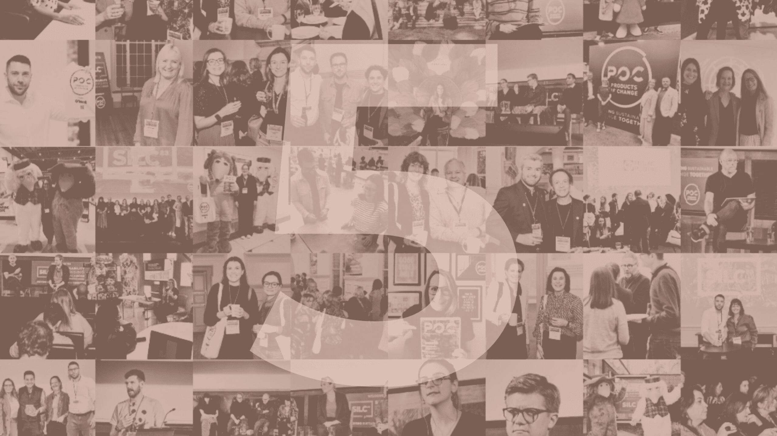 collage of pictures from the last five years with the number five centred