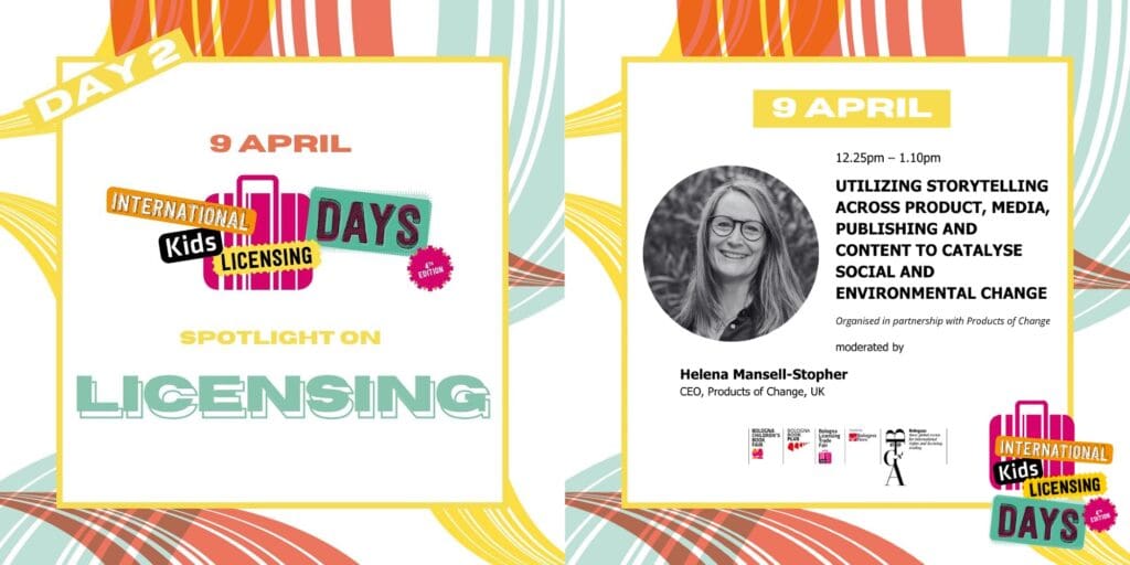 Bologna Licensing Trade Fair mage next to panel session image of Helena