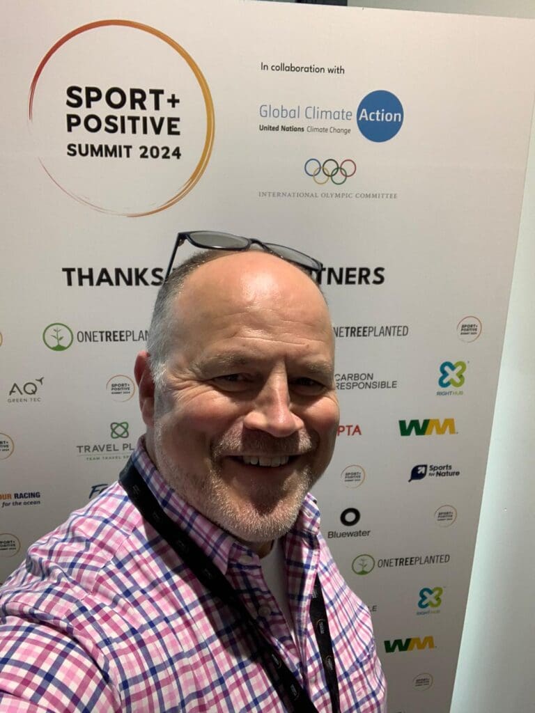 A selfie of Simon Gresswell at Sport Positive Summit 2024