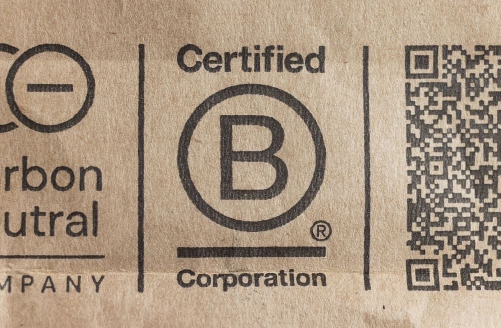 B Corp logo on packaging