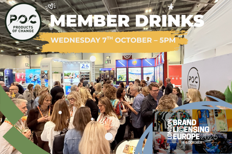 POC Member drinks information overlayed on photo of last year's drinks event