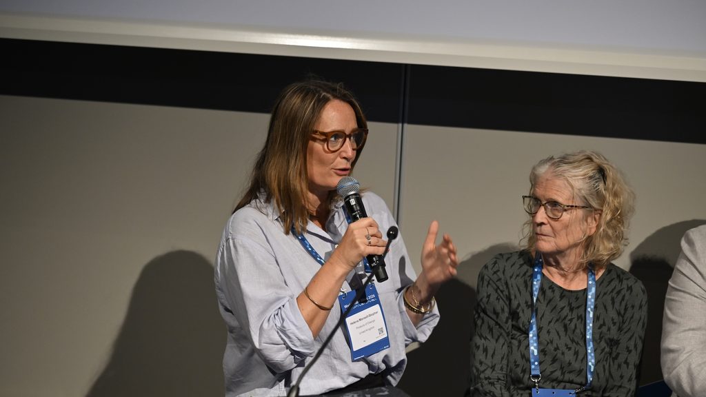 Helena Mansell-Stopher speaking on-stage at Water Week.