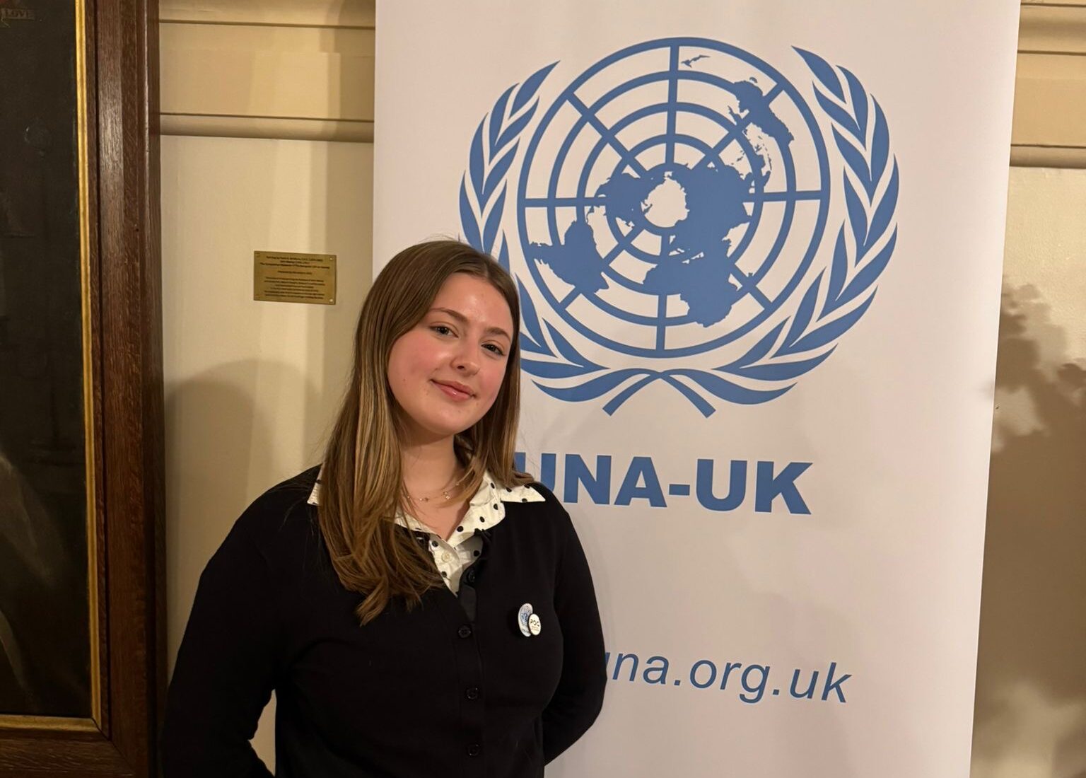 Ruby, POC intern, at UN event