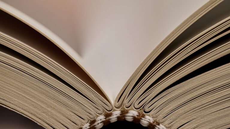 Open spine of a book.