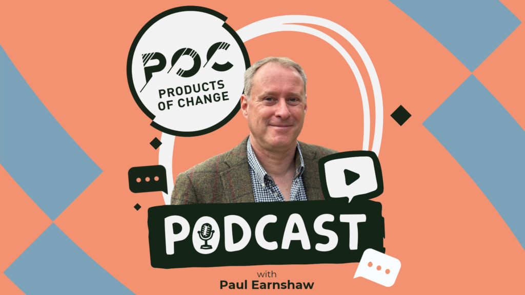 Paul Earnshaw, Tesco, with the POC podcast logo