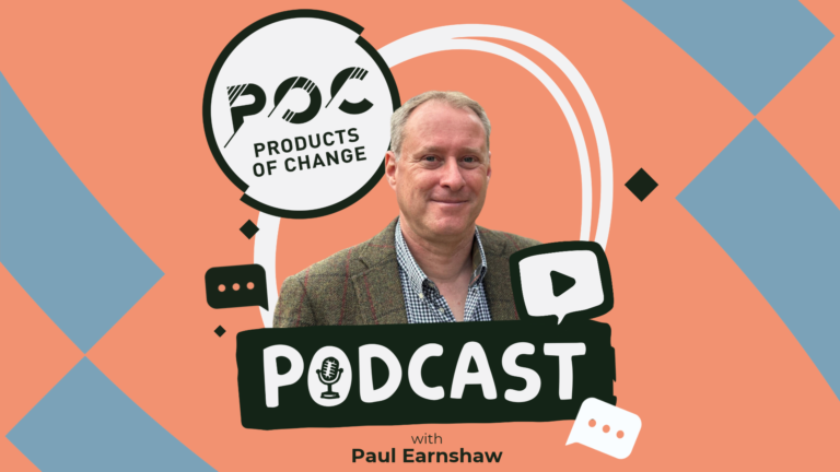 Paul Earnshaw, Tesco, with the POC podcast logo